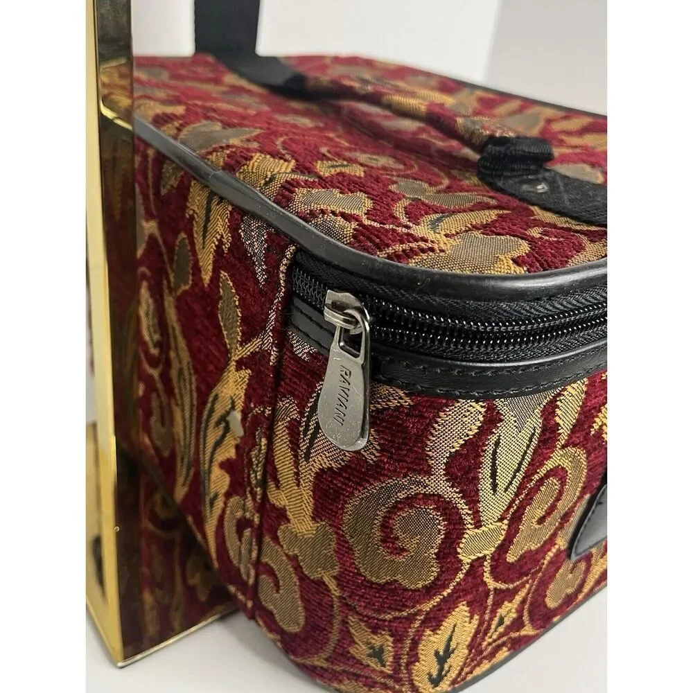 Raviani Red And Gold Tapestry‎ Cosmetic Bag